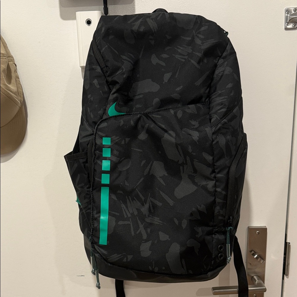 Nike Men's Black and Teal Camouflage Backpack